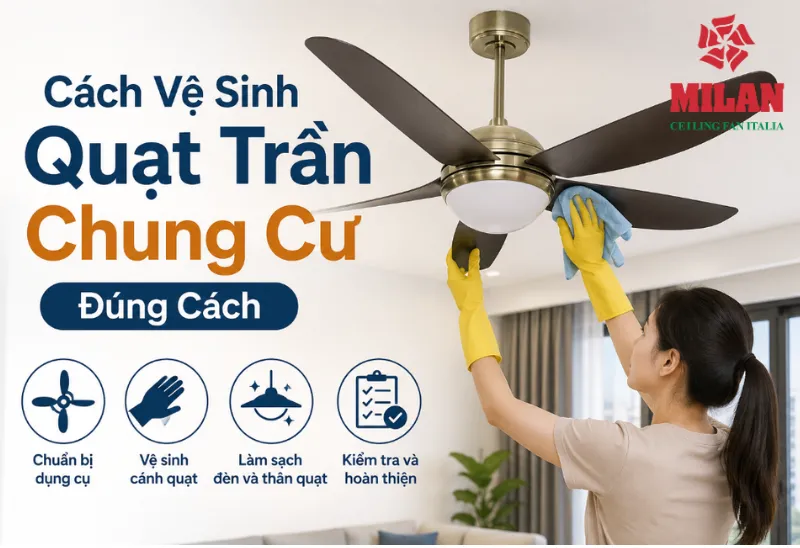 vệ sinh quạt trần chung cư
